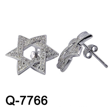 Nouveau design 925 boucles d&#39;oreilles en argent sterling blanc CZ